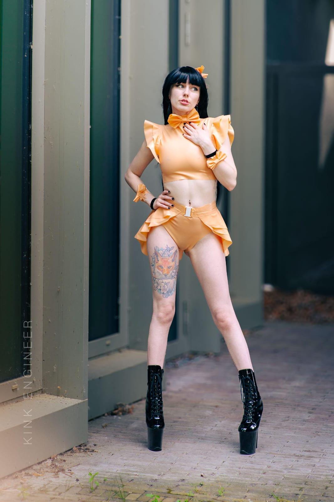 ICHIGO Latex Bow Peplum Belt