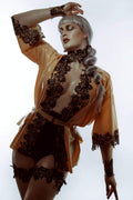 PHOSPHENES Lace Latex Kimono Jacket