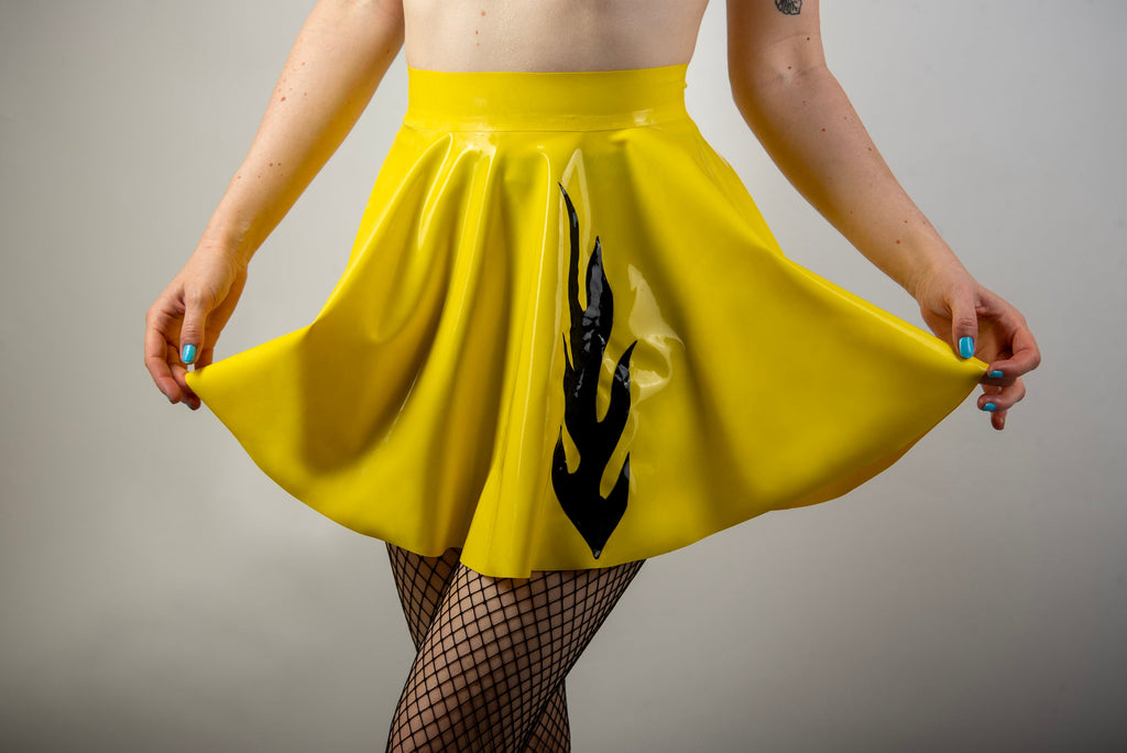 SOBU Latex Flame Skater Skirt
