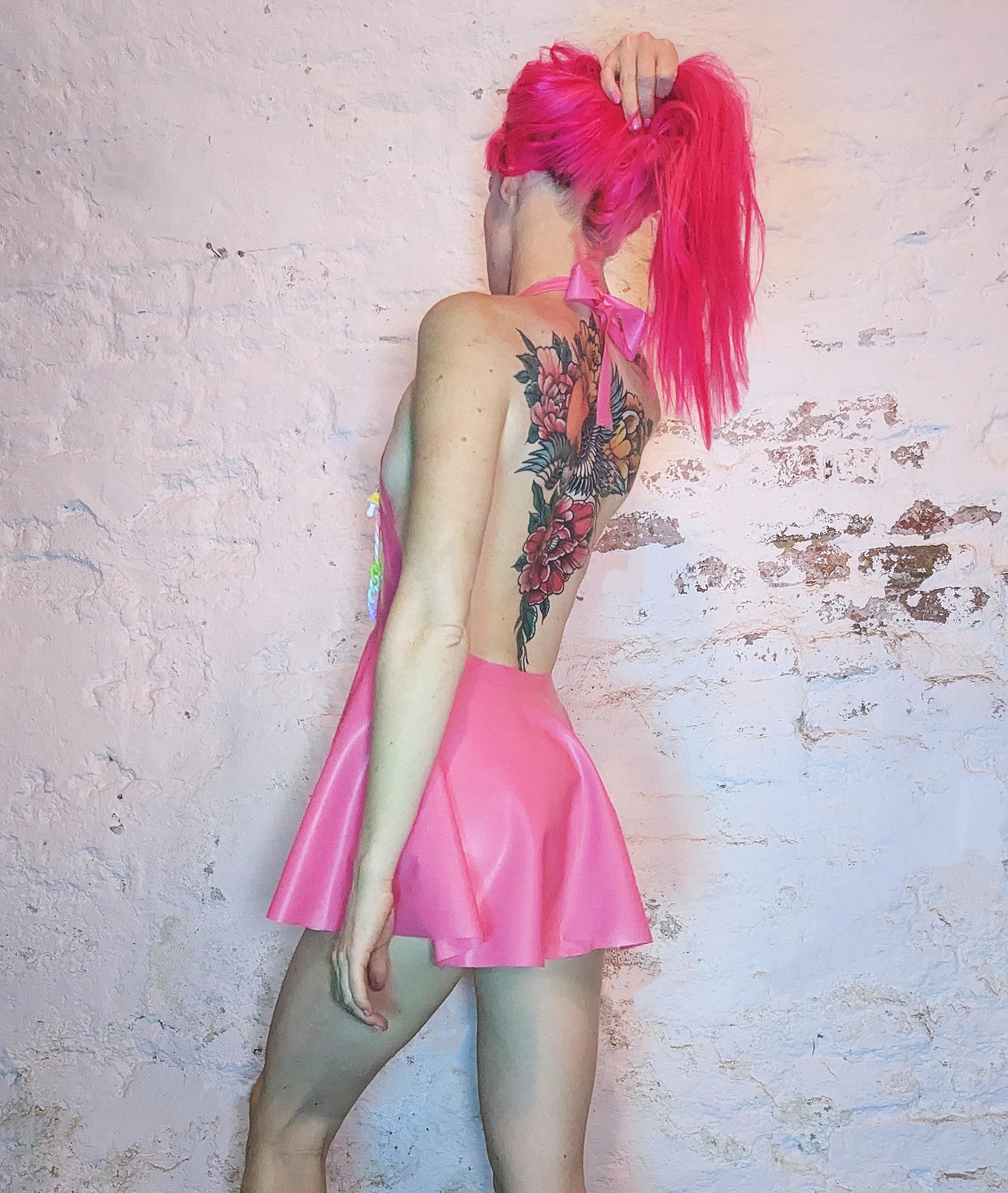 MELLOW Latex Pinafore Dress