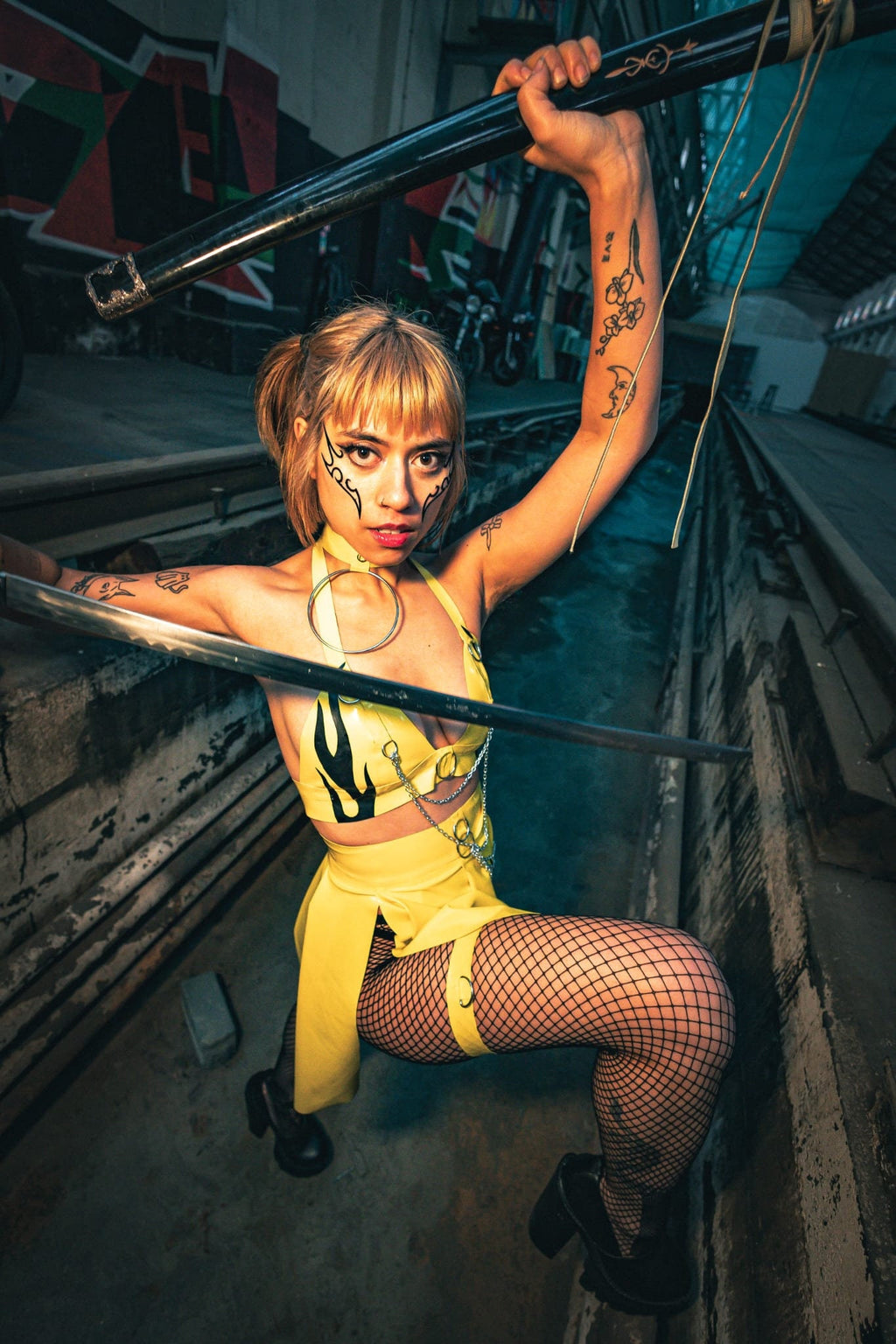 AIMEE Latex Flame Bikini Top