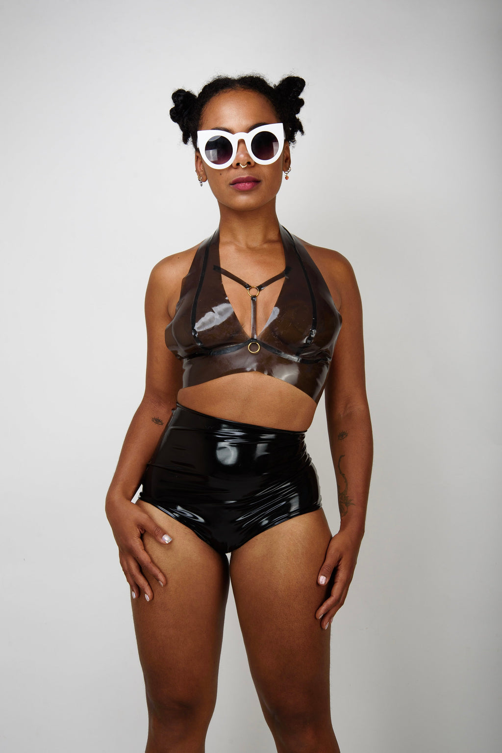 MOON High-Waist Latex Hot Pants