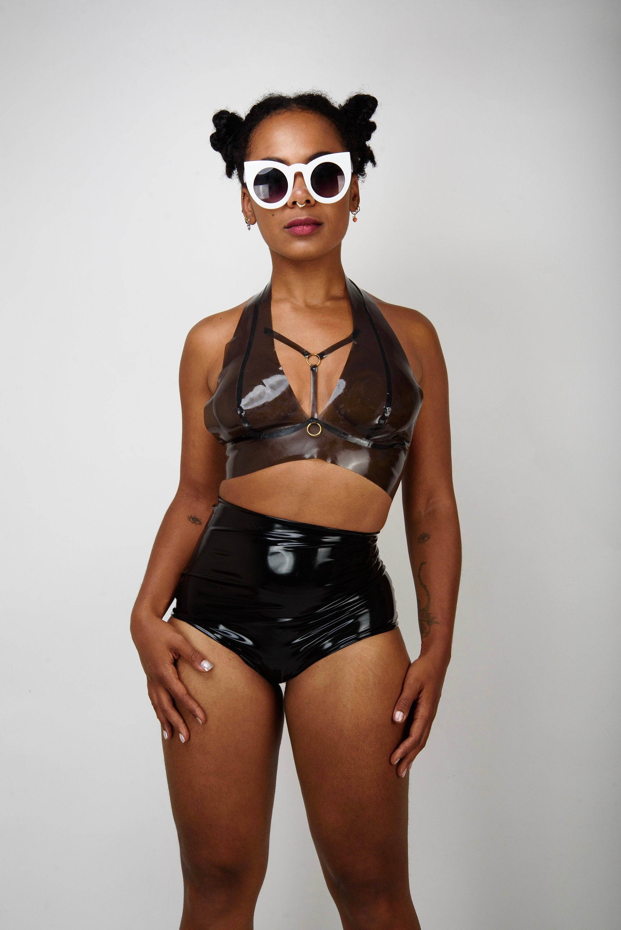 MOON High-Waist Latex Hot Pants