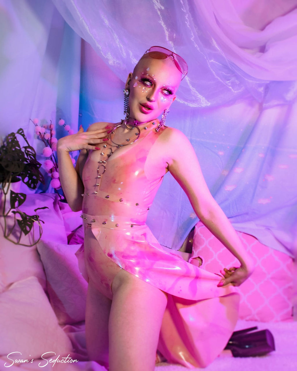 QUARTZ Hand-Dyed Latex Bodysuit Set