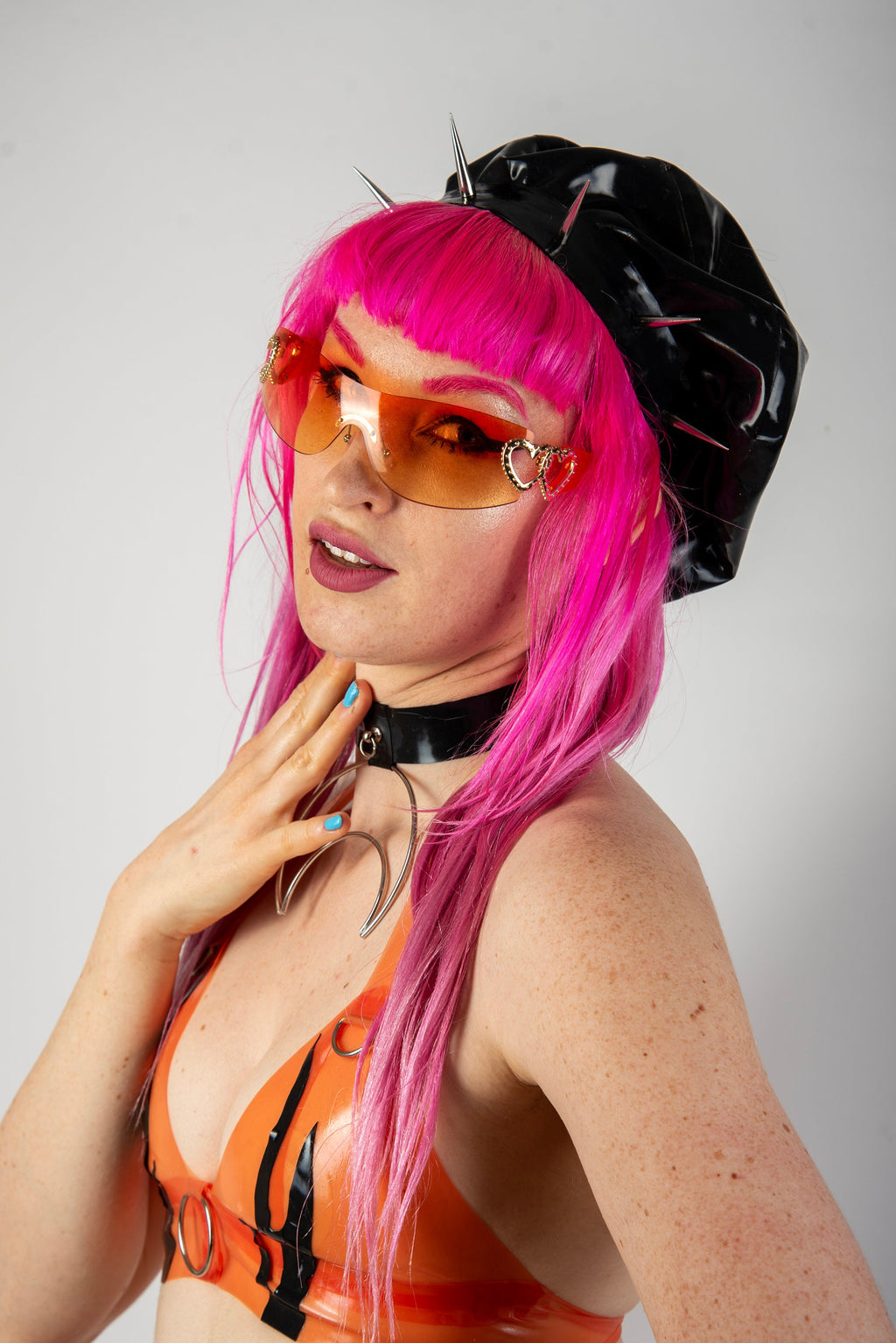 ROMANCE Spiked Latex Beret