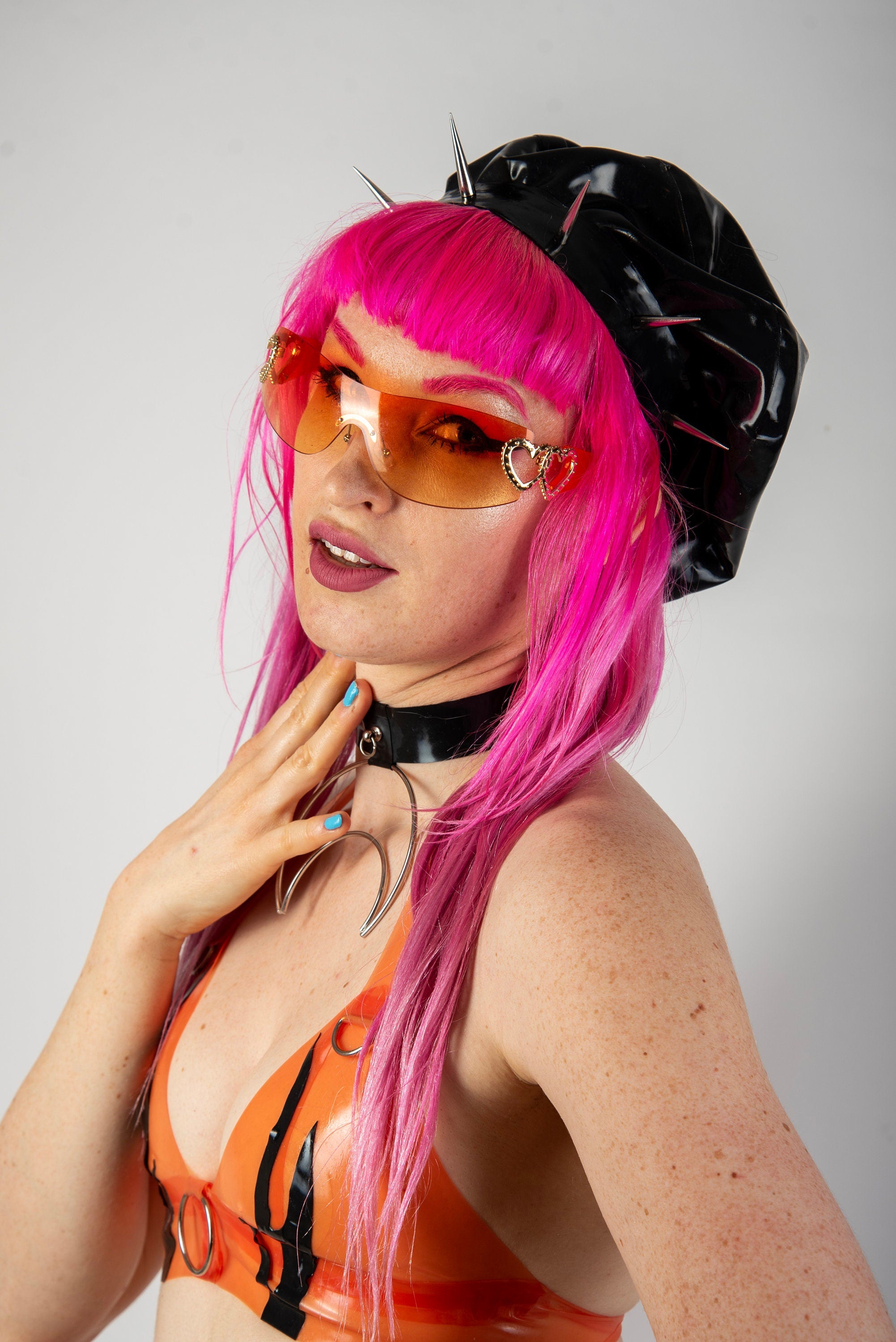 ROMANCE Spiked Latex Beret
