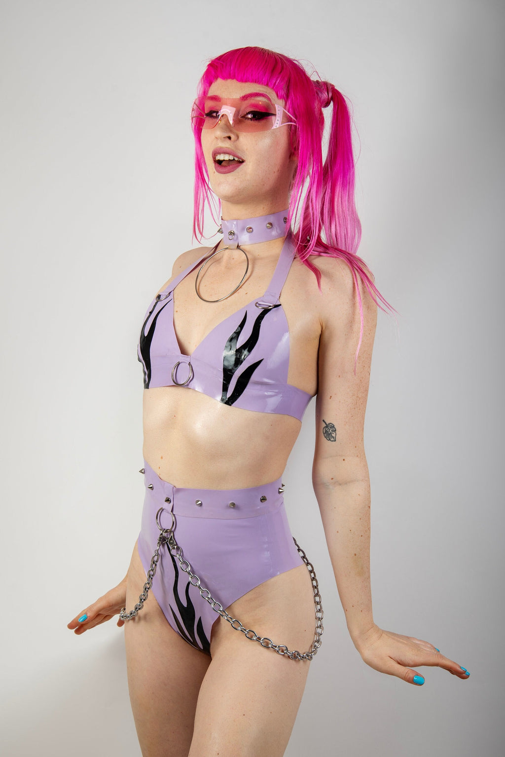 AIMEE Latex Flame Bikini Top