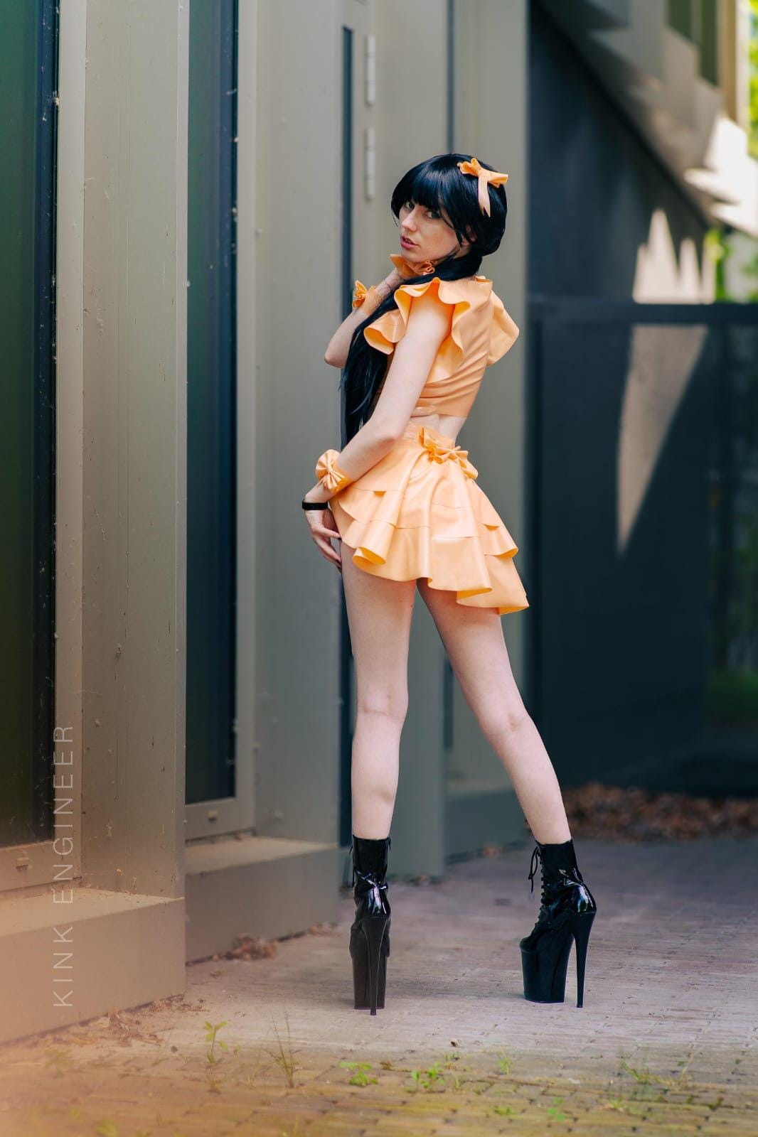 ICHIGO Latex Bow Peplum Belt