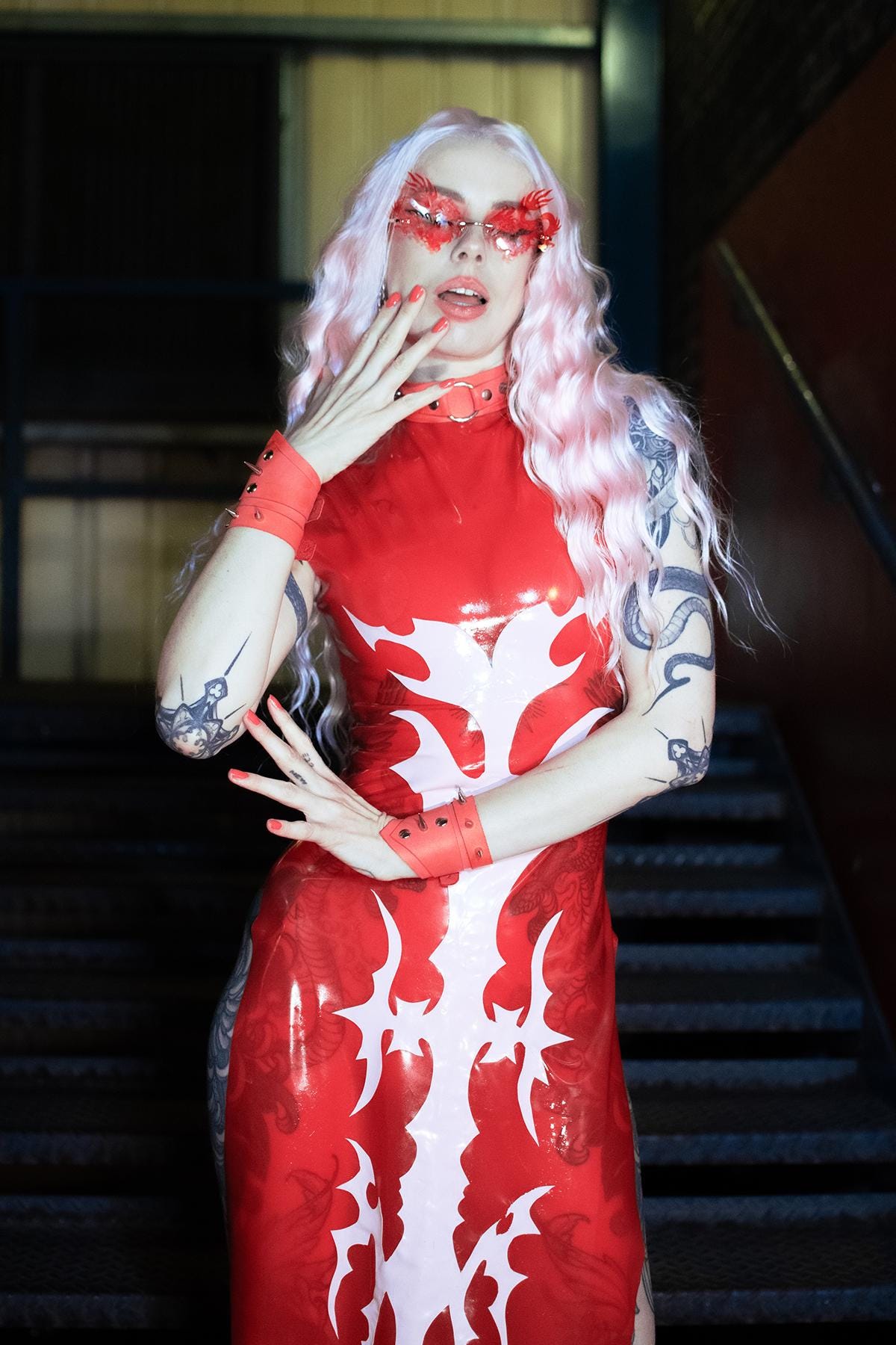 ANGEL2000 Latex Evening Gown