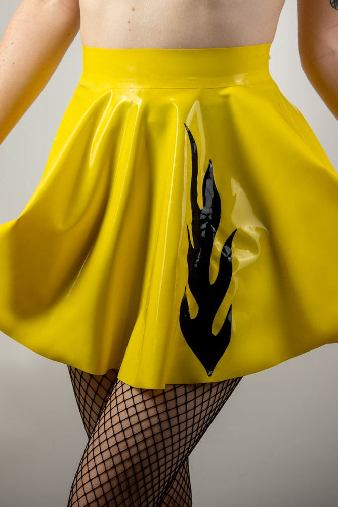 SOBU Latex Flame Skater Skirt