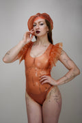 DREAM Latex Bodysuit with Frilled Epaulettes