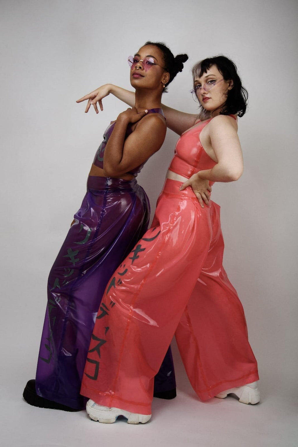 CYBERLUV Latex Wide-Leg Pants