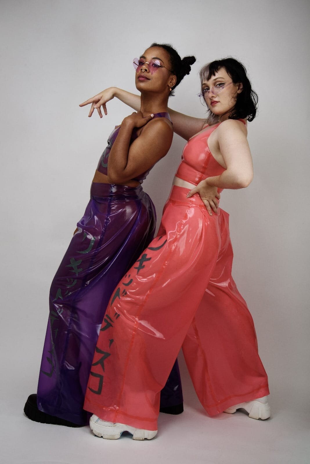 CYBERLUV Latex Wide-Leg Pants