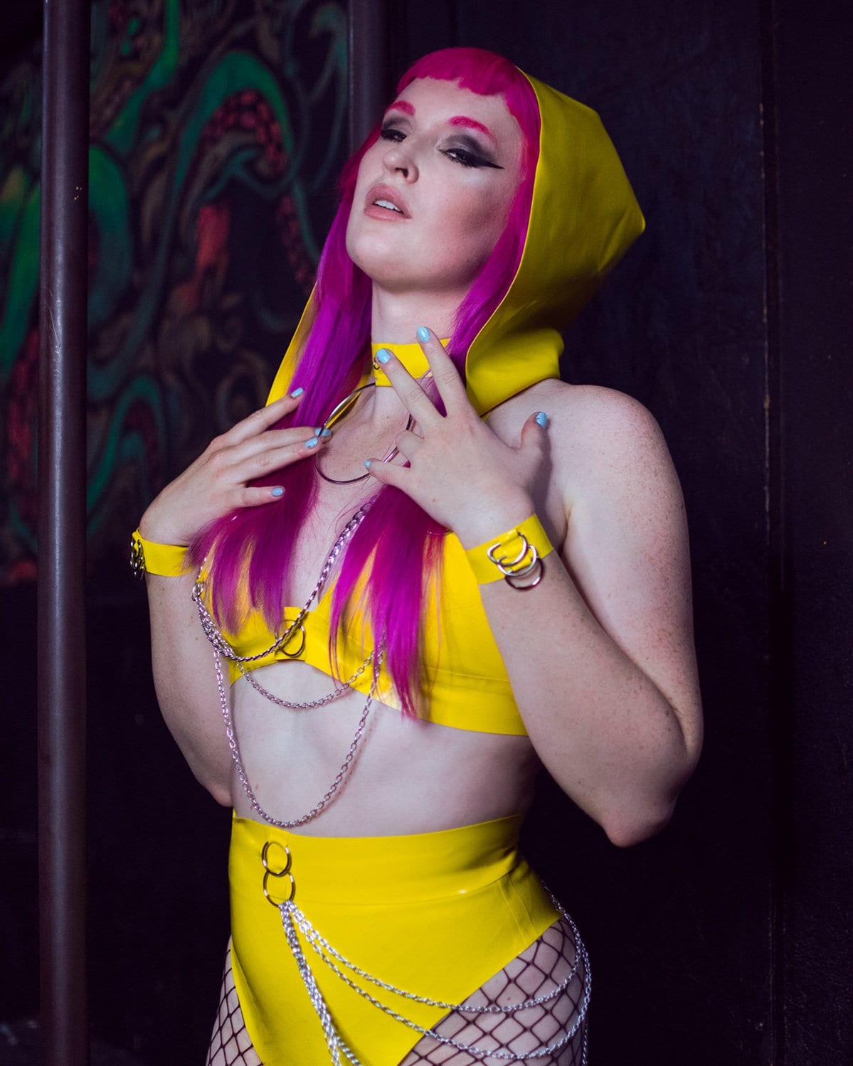 FETCH Latex Chained Hoodie